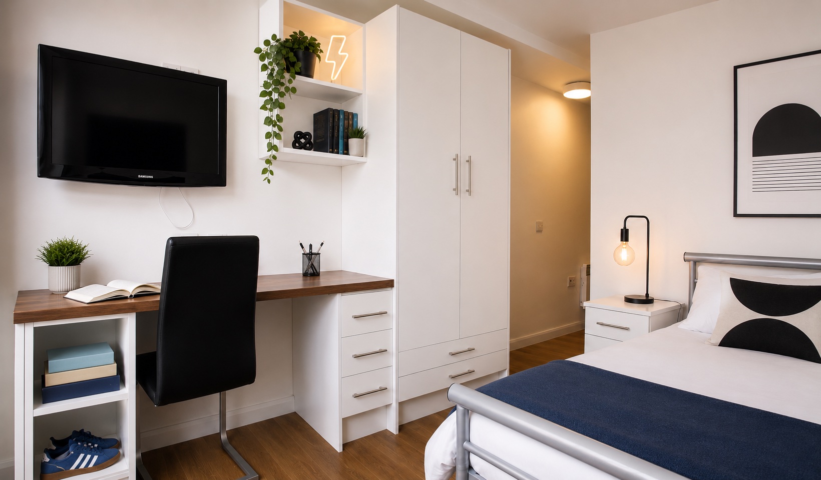 The Glasshouse Nottingham Gold Studio Bedroom